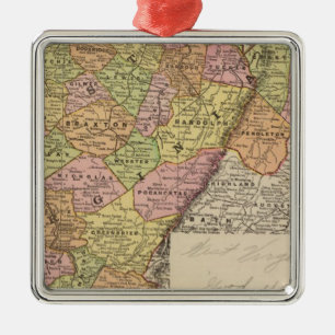 West Virginia Metal Tree Decoration