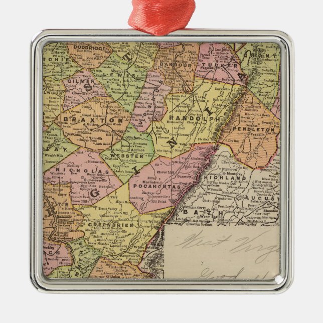 West Virginia Metal Tree Decoration (Front)