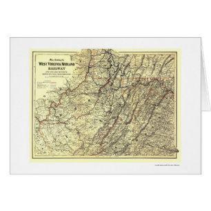West Virginia Midland Railroad Map 1883