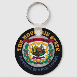 WEST VIRGINIA MOUNTAIN STATE FLAG KEY RING