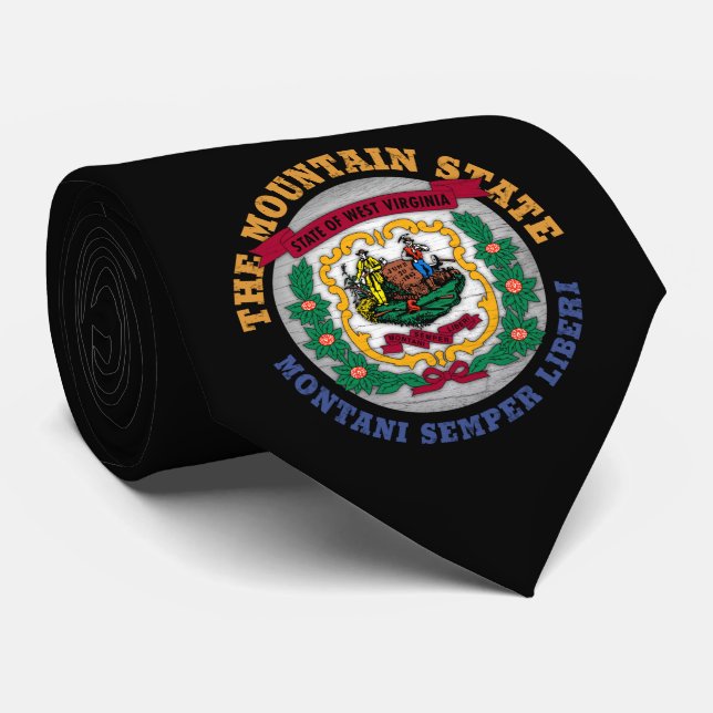 WEST VIRGINIA MOUNTAIN STATE FLAG TIE (Rolled)