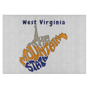 West Virginia Nickname Word Art Cutting Board