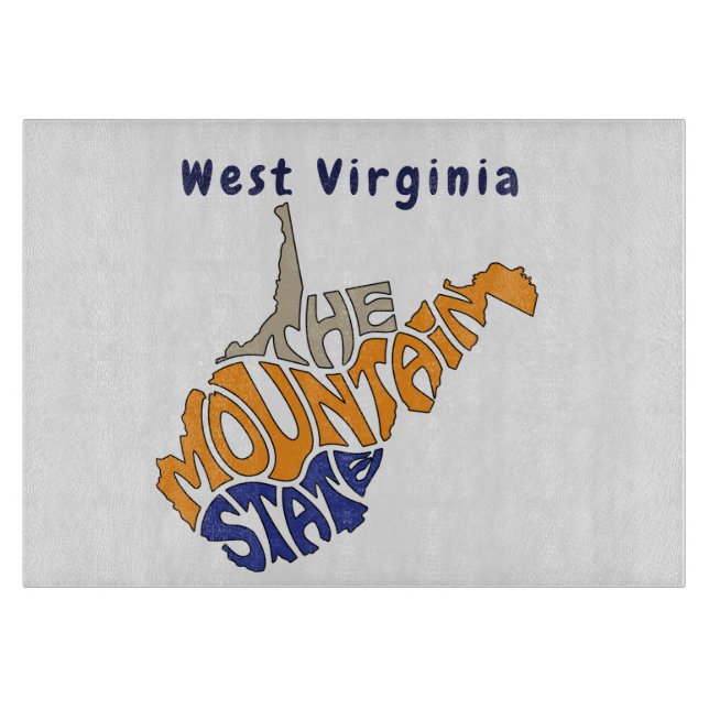 West Virginia Nickname Word Art Cutting Board (Front)