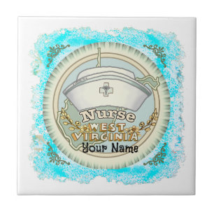 West Virginia Nurse Ceramic Tile