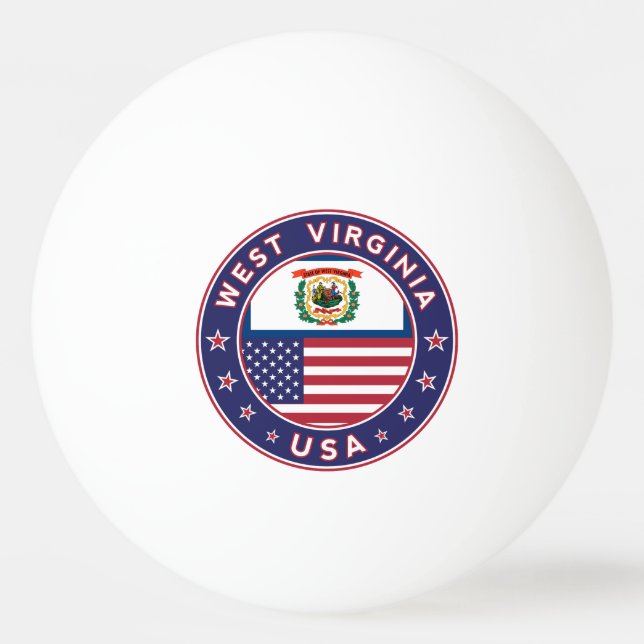 West Virginia Ping Pong Ball (Front)