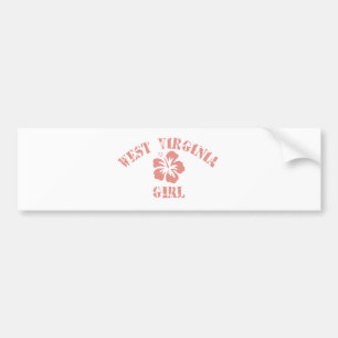West Virginia Pink Girl Bumper Sticker