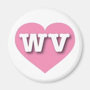 West Virginia Pink Heart - I love WV Magnet