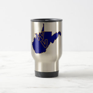 West Virginia Pride Blue and Gold Travel Mug