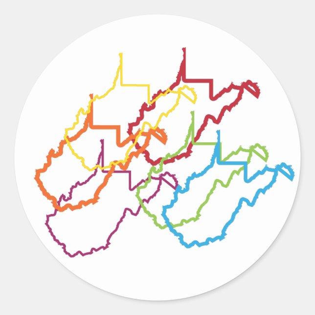 west virginia pride blur classic round sticker (Front)
