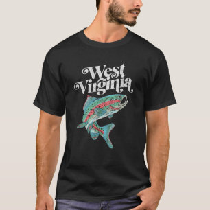 West Virginia Rainbow Trout Fishing Vintage Retro T-Shirt