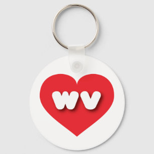 West Virginia red heart - I love wv Key Ring