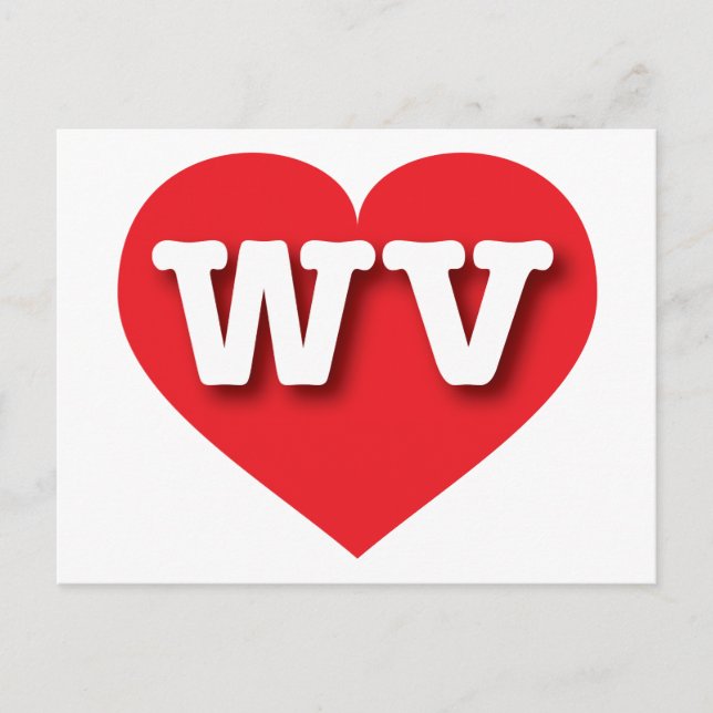 West Virginia Red Heart - I love WV Postcard (Front)