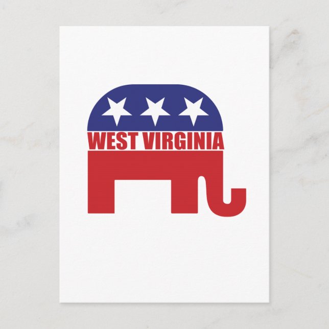 West Virginia Republican Elephant Postcard (Front)