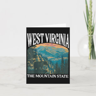 West Virginia Retro Bear Mountain Graphic  Card