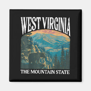 West Virginia Retro Bear Mountain Graphic  Magnet