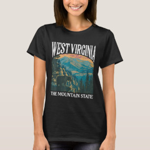 West Virginia Retro Bear Mountain Graphic T-Shirt