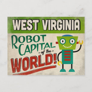 West Virginia Robot - Funny Vintage Postcard