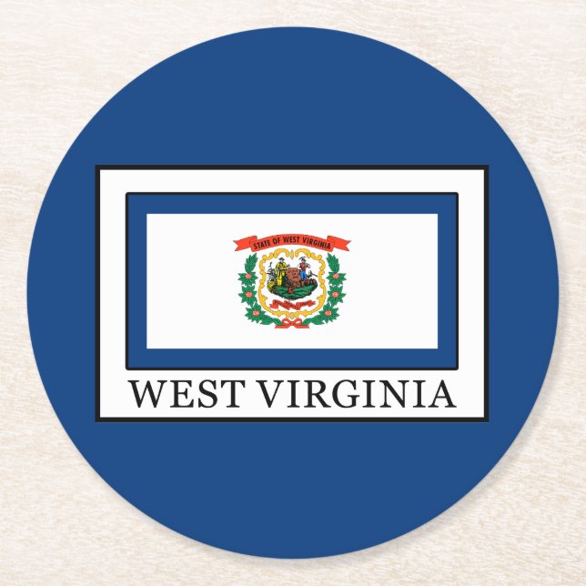 West Virginia Round Paper Coaster (Front)