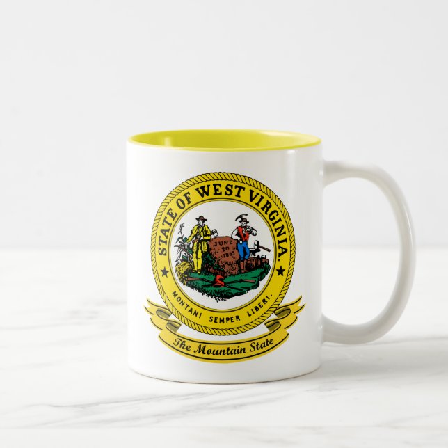 West Virginia Seal Two-Tone Coffee Mug (Right)