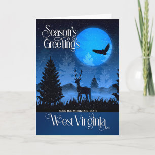 West Virginia Season's Greetings Woodland Deer Holiday Card