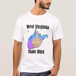 West Virginia state bird t-shirt middle finger