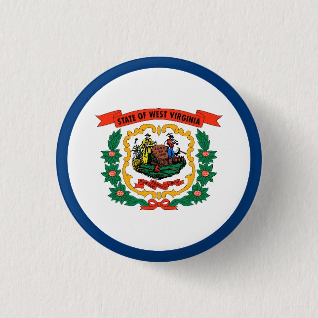West Virginia State Flag 3 Cm Round Badge (Front)