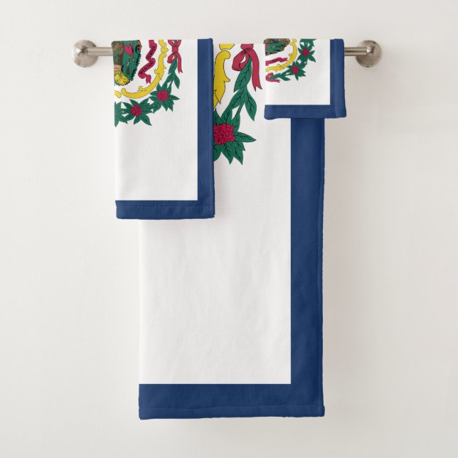 West Virginia State Flag Bath Towel Set (Insitu)
