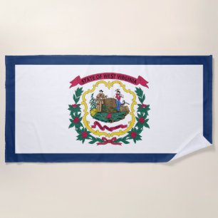 West Virginia State Flag Beach Towel