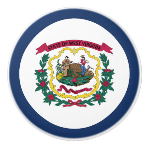 West Virginia State Flag Ceramic Knob