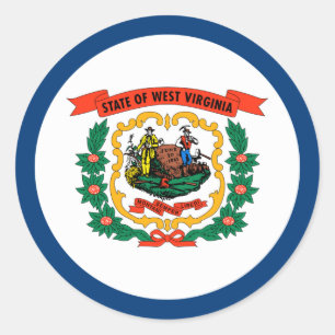 West Virginia State Flag Classic Round Sticker