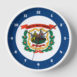 WEST VIRGINIA STATE FLAG CLOCK