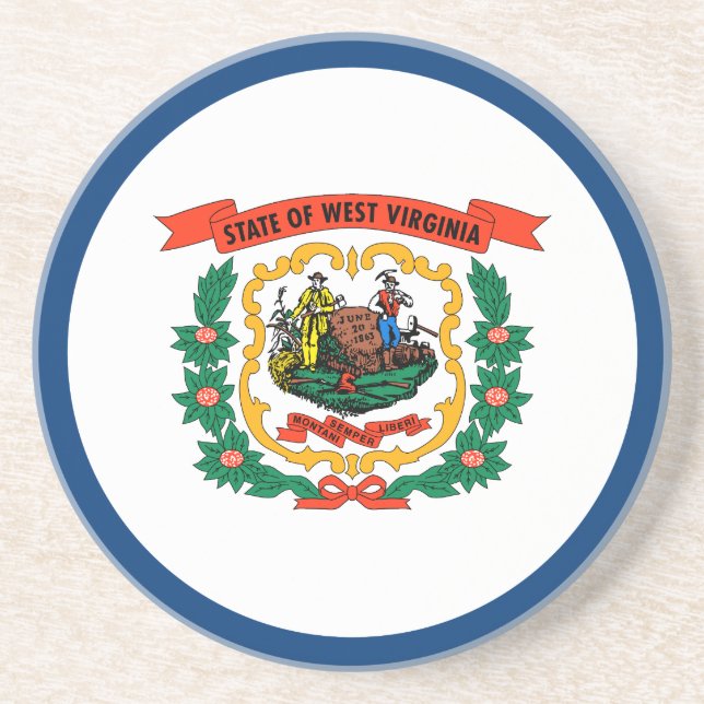 West Virginia State Flag Coaster (Front)