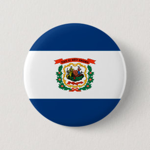 West Virginia State Flag Design 6 Cm Round Badge