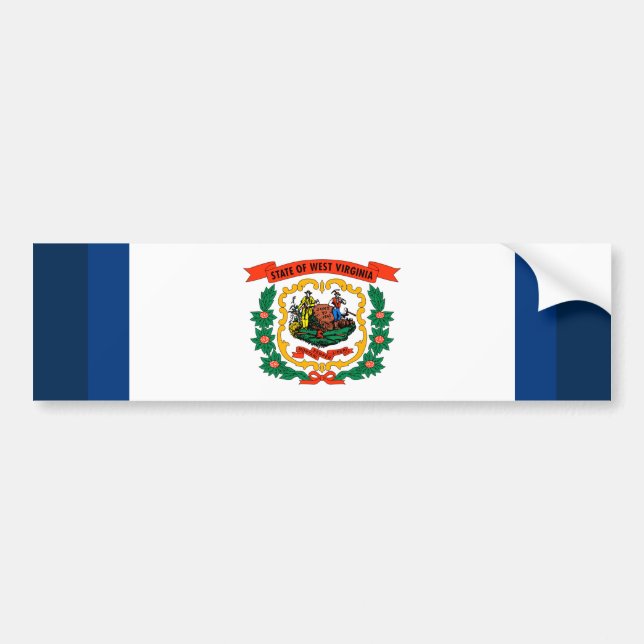 West Virginia State Flag Design Bumper Sticker (Front)