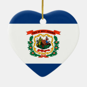 West Virginia State Flag Design Ceramic Ornament