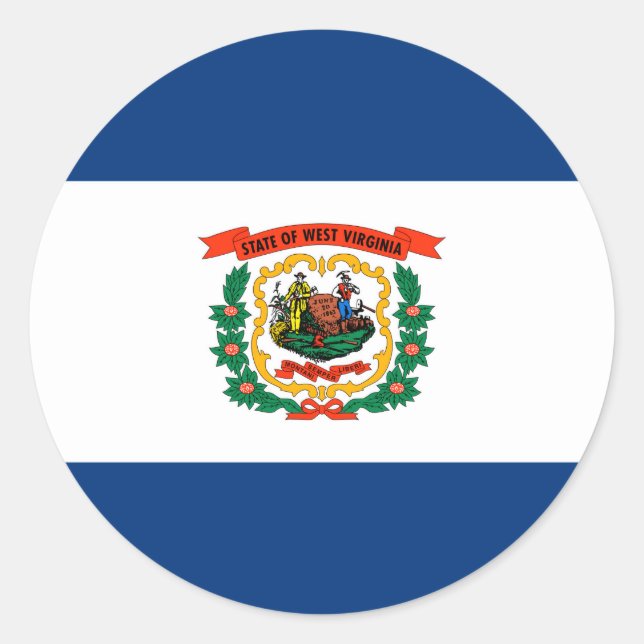 West Virginia State Flag Design Classic Round Sticker (Front)
