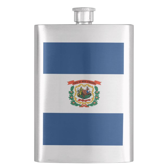 West Virginia State Flag Design Hip Flask (Front)
