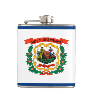 West Virginia State Flag Design Hip Flask