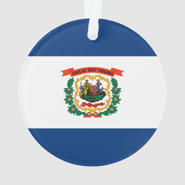 West Virginia State Flag Design Ornament (Back)