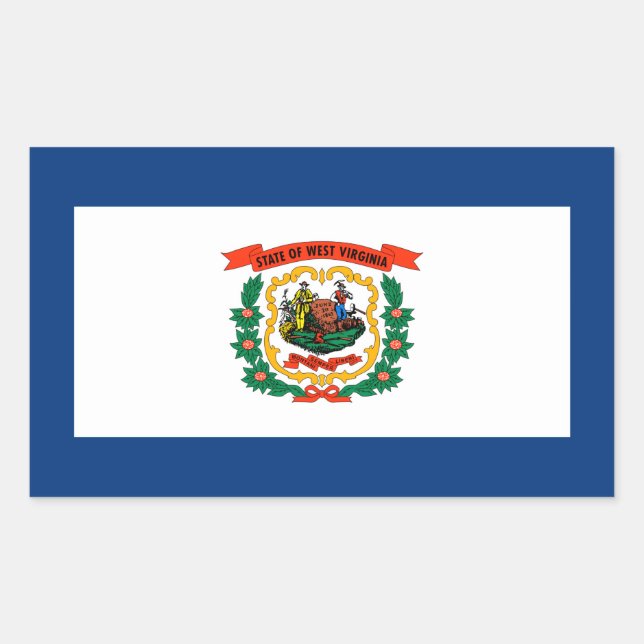 West Virginia State Flag Design Rectangular Sticker (Front)