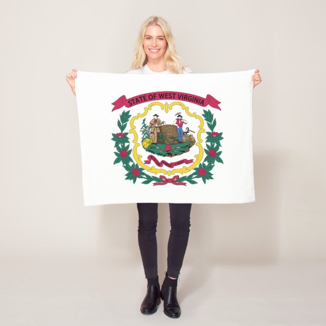 West Virginia State Flag Fleece Blanket (In Situ)