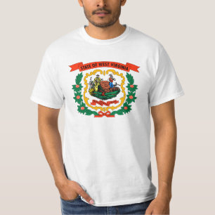 West Virginia State Flag for Men's-T-Shirt-White T-Shirt