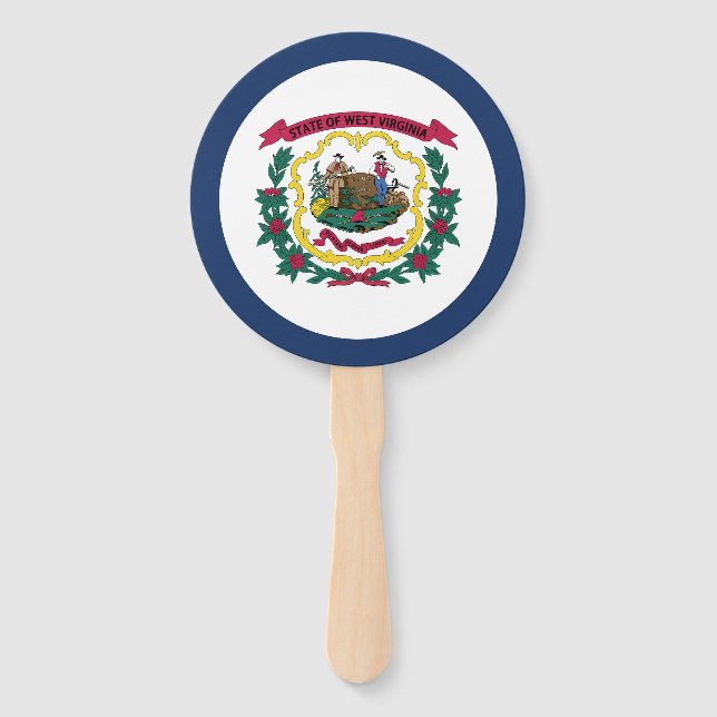 West Virginia State Flag Hand Fan (Front)