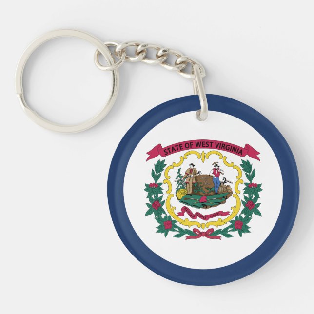 West Virginia State Flag Key Ring (Front)