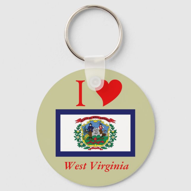 West Virginia State Flag Key Ring (Front)