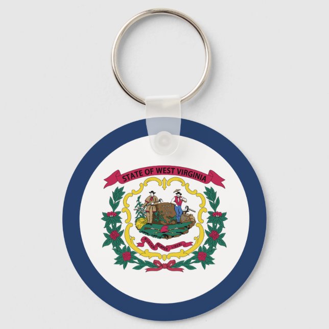 West Virginia State Flag Key Ring (Front)