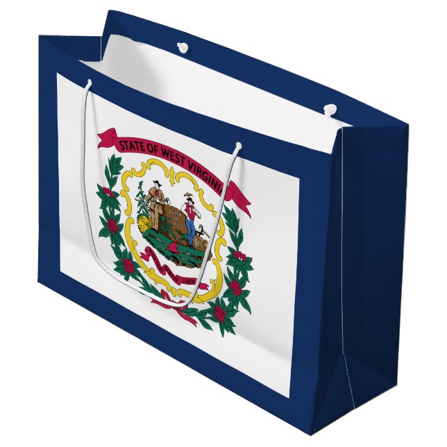 West Virginia State Flag Large Gift Bag (Front Angled)