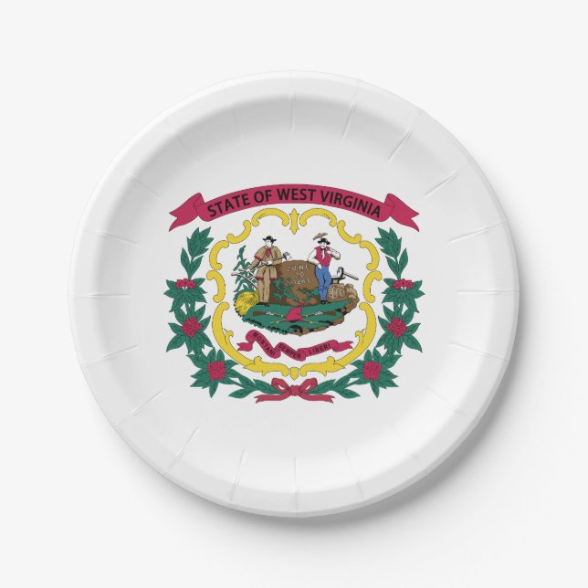 West Virginia State Flag Paper Plate (Front)