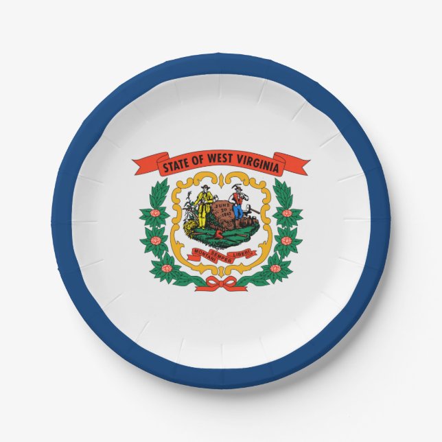 West Virginia State Flag Paper Plate (Front)
