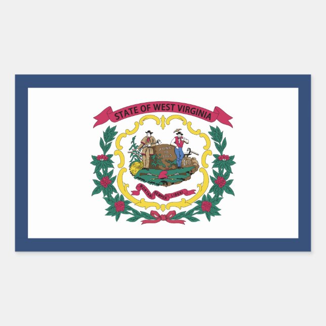 West Virginia State Flag Rectangular Sticker (Front)